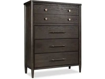Rockport Five Drawer Oak Wood Chest in Yin - Alternative View