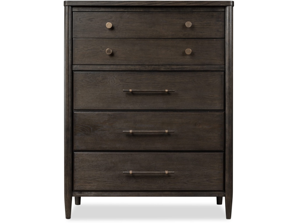 Rockport Five Drawer Oak Wood Chest in Yin - main image