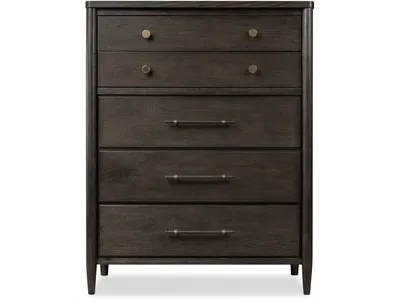 Rockport Five Drawer Oak Wood Chest in Yin