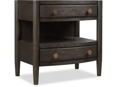 Rockport Two Drawer One Shelf Oak Wood Nightstand in Yin - Alternative View