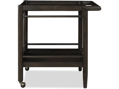 Rockport Two Shelf Rolling Bar Cart in Yin