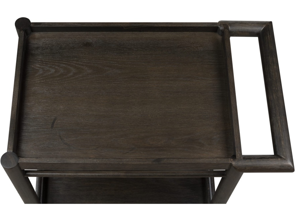Rockport Two Shelf Rolling Bar Cart in Yin - image 3