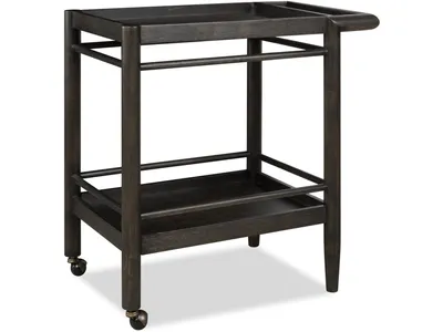 Rockport Two Shelf Rolling Bar Cart in Yin