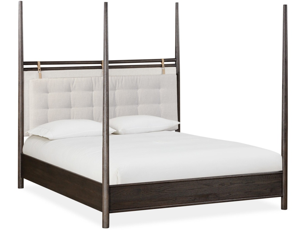 Rockport Upholstered Poster Bed in Yin and Turtle Dove Linen - main image
