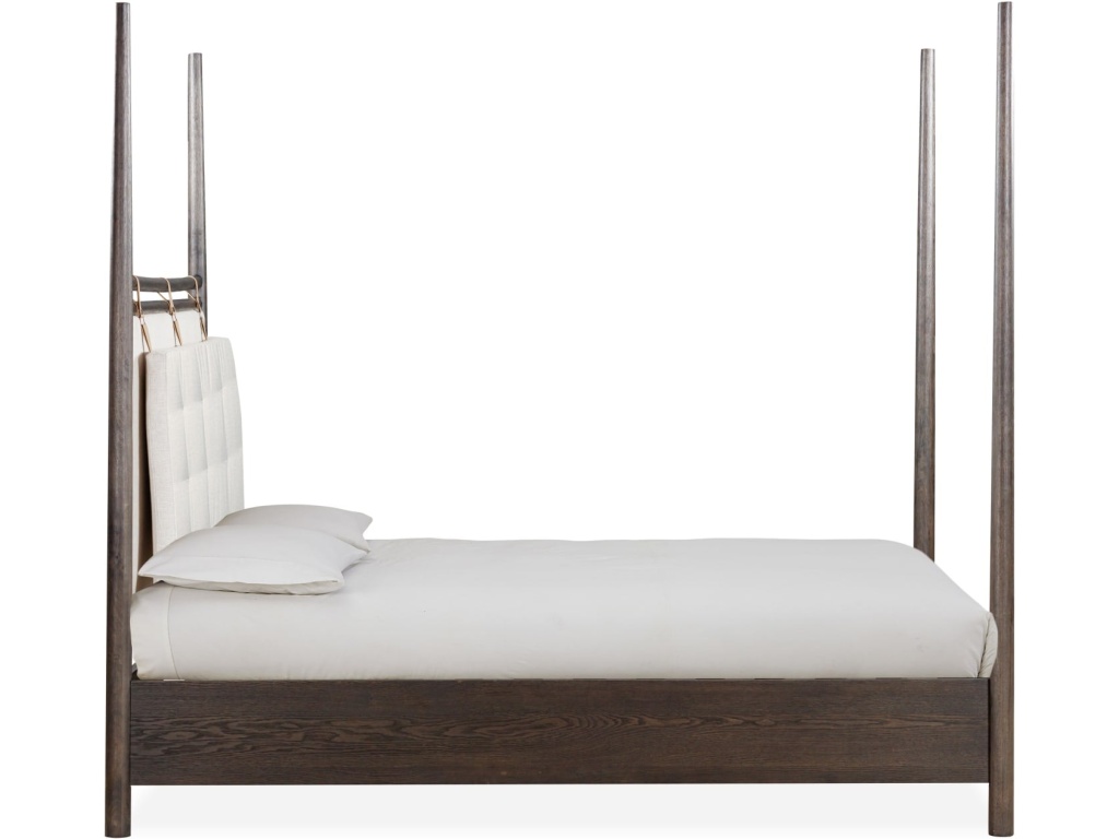 Rockport Upholstered Poster Bed in Yin and Turtle Dove Linen - image 1