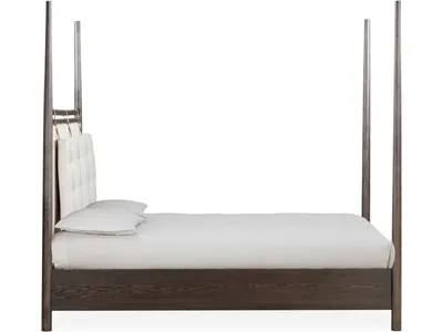 Rockport Upholstered Poster Bed in Yin and Turtle Dove Linen - Alternative View
