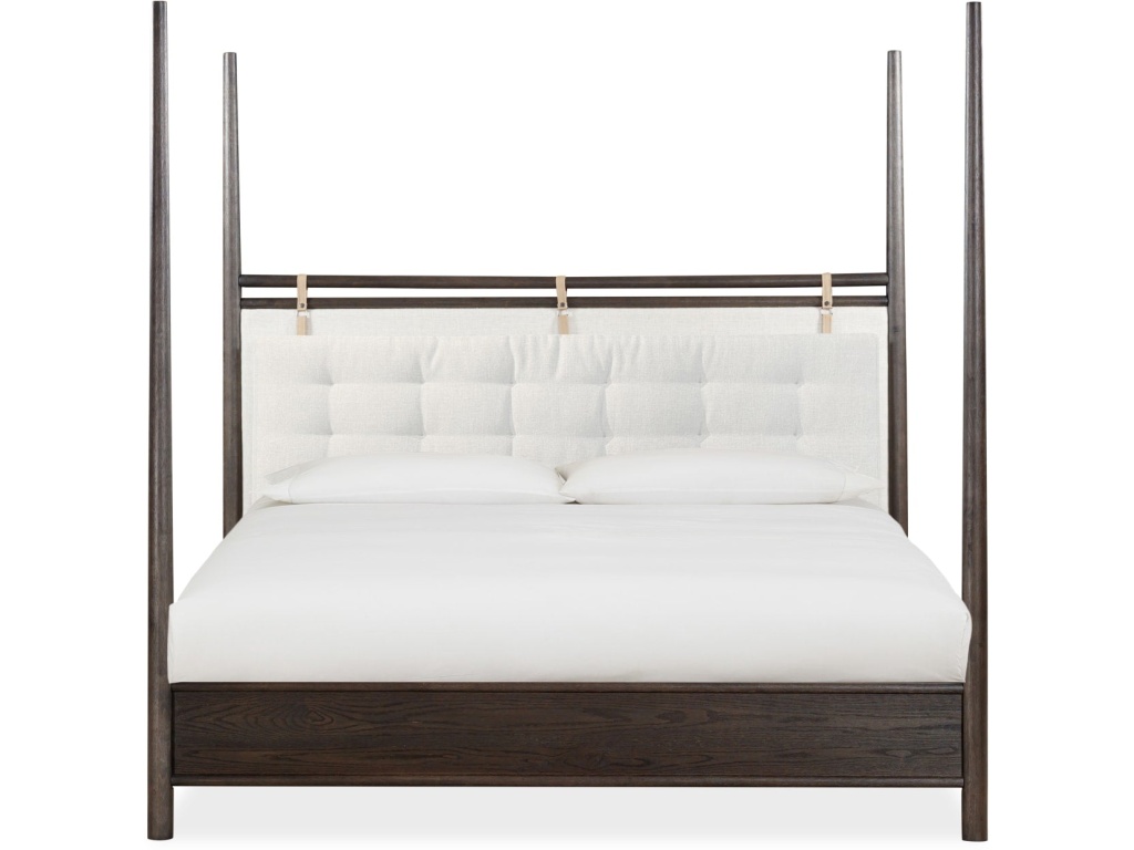 Rockport Upholstered Poster Bed in Yin and Turtle Dove Linen - image 3