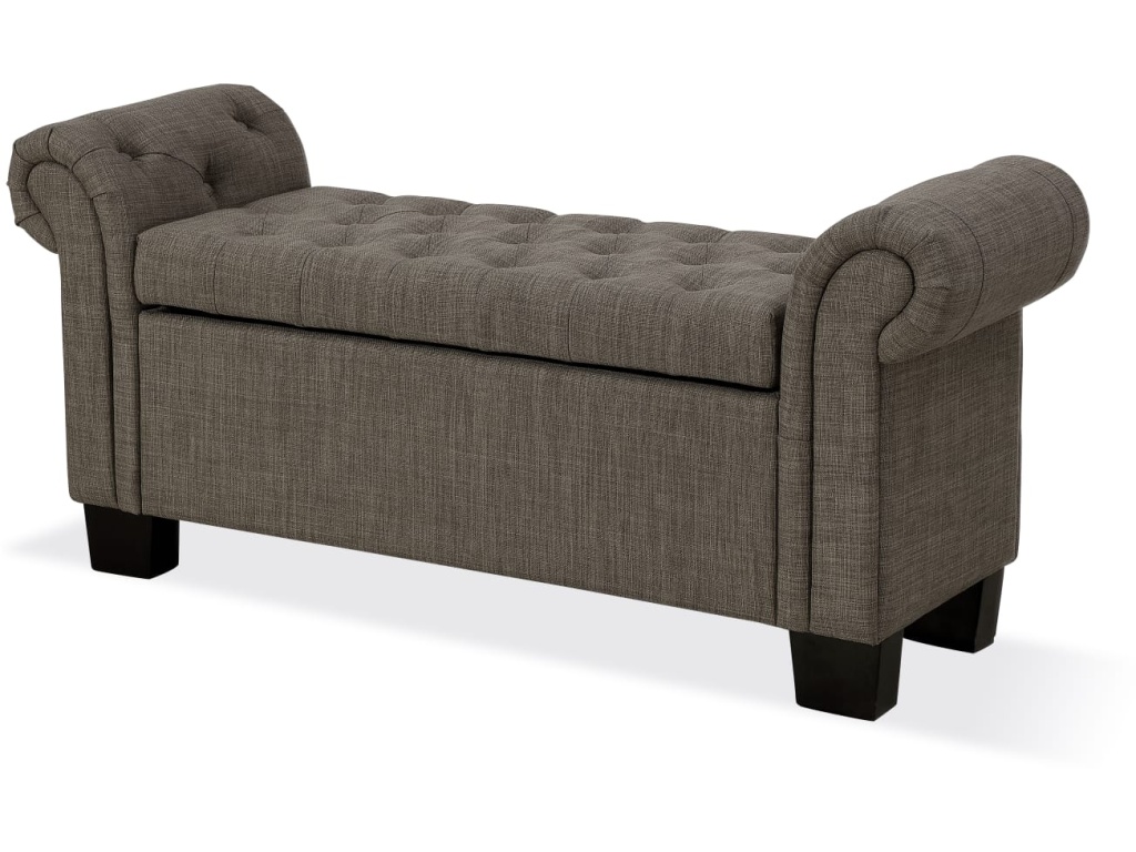 Royal Rolled Arm Storage Bench in Dolphin Linen - image 5
