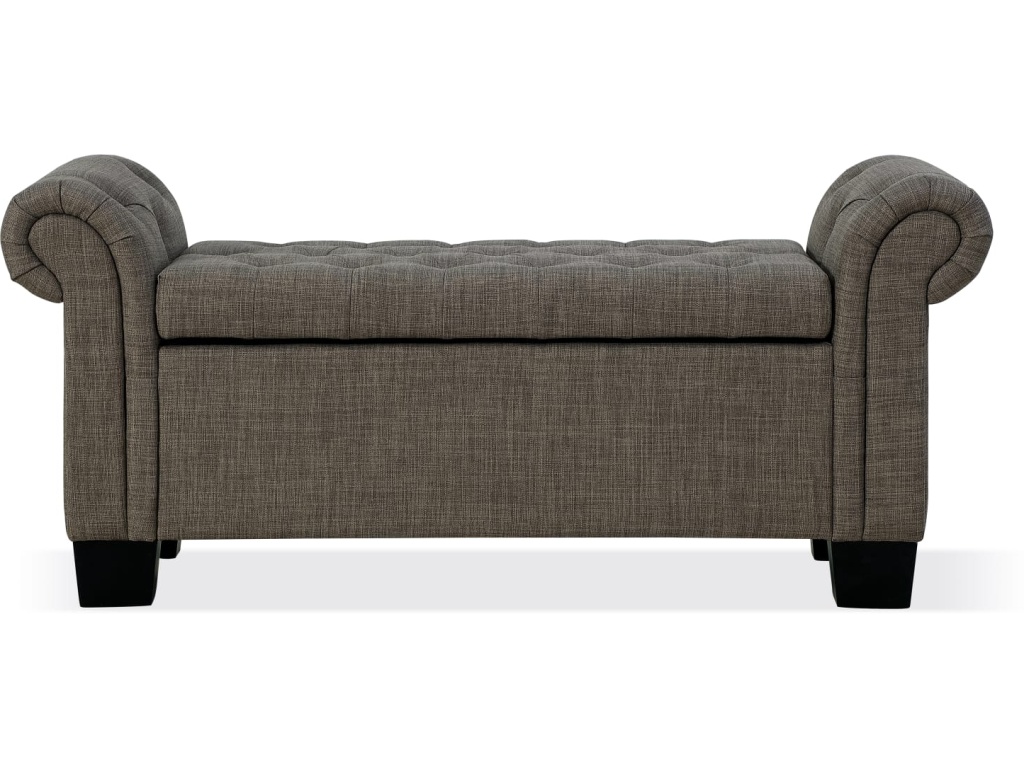Royal Rolled Arm Storage Bench in Dolphin Linen - image 7