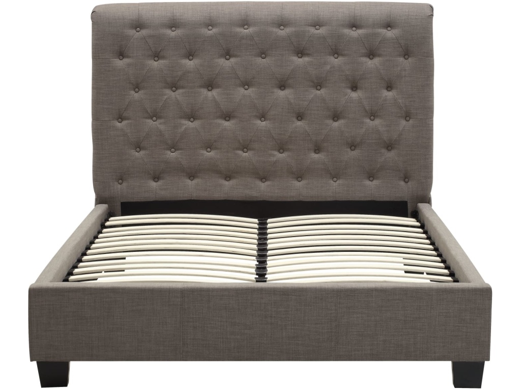 Royal Tufted Platform Bed in Dolphin Linen - image 3
