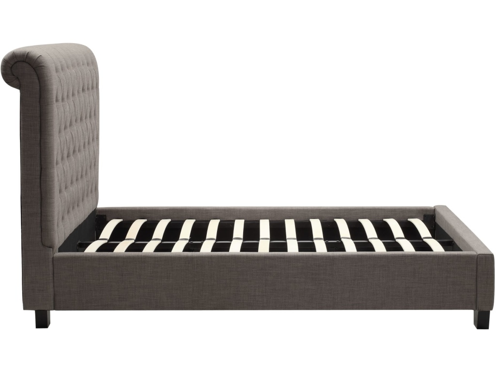 Royal Tufted Platform Bed in Dolphin Linen - image 5
