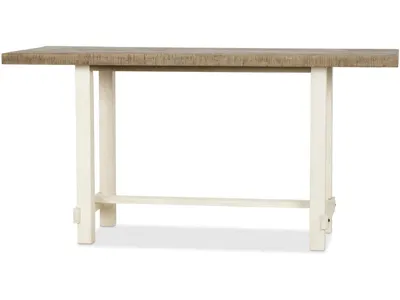 Rutherford Rectangular Wooden Counter Table in Drift and Antique White