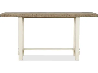 Rutherford Rectangular Wooden Counter Table in Drift and Antique White