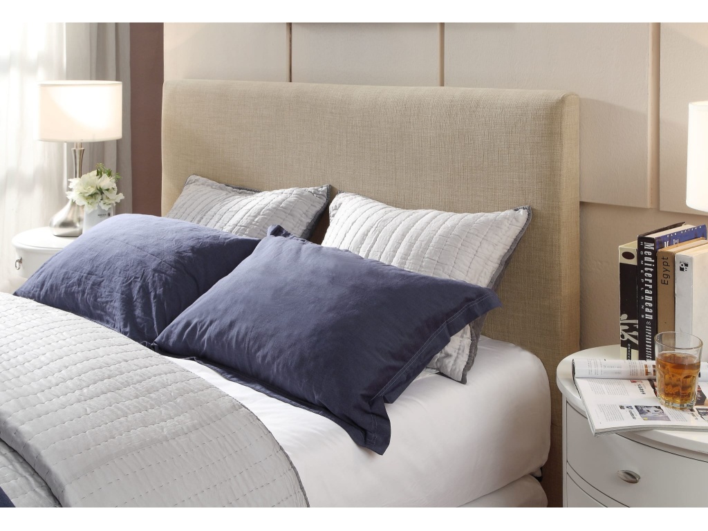 Saint Pierre Upholstered Platform Bed in Toast Linen - image 1