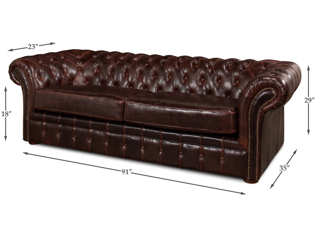 Piccadilly 3 Seat Sofa Club Leather - image 5