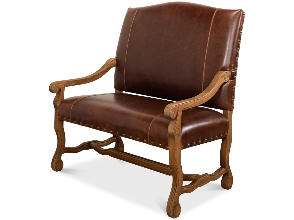 Italian Leather Settee - main image
