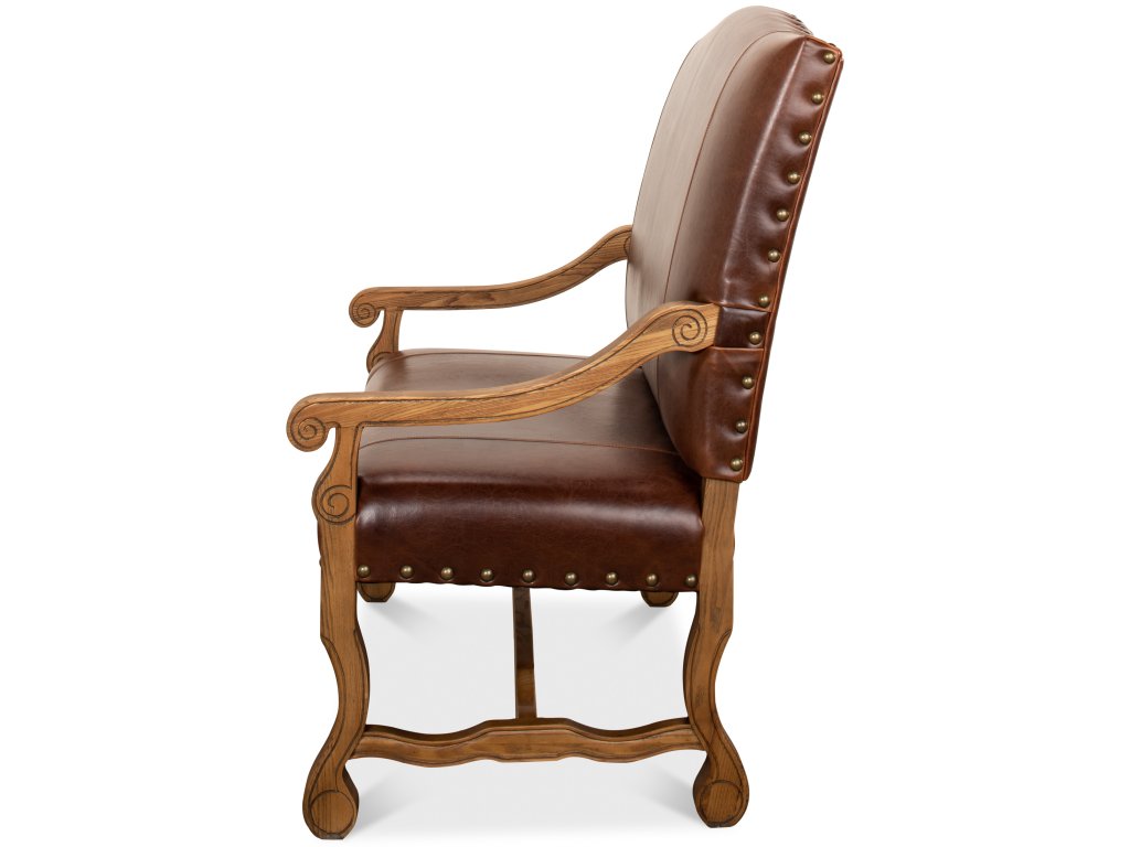 Italian Leather Settee - image 2
