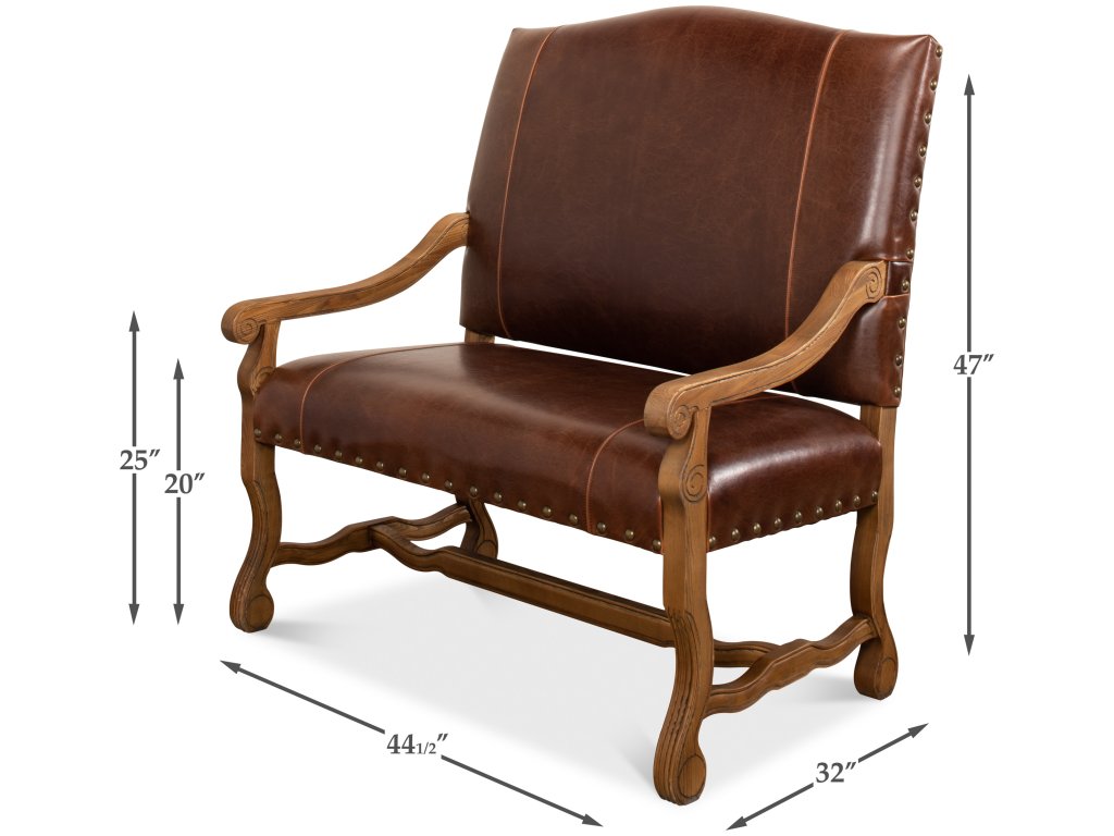 Italian Leather Settee - image 5