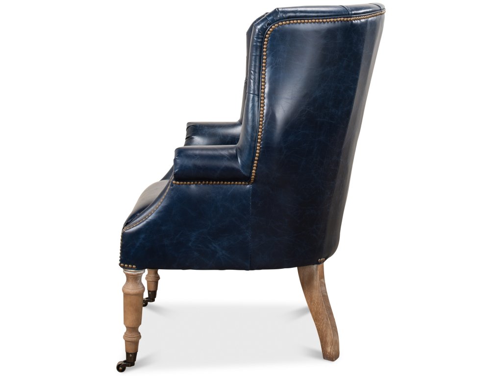 Welsh Blue Leather Chair - image 2