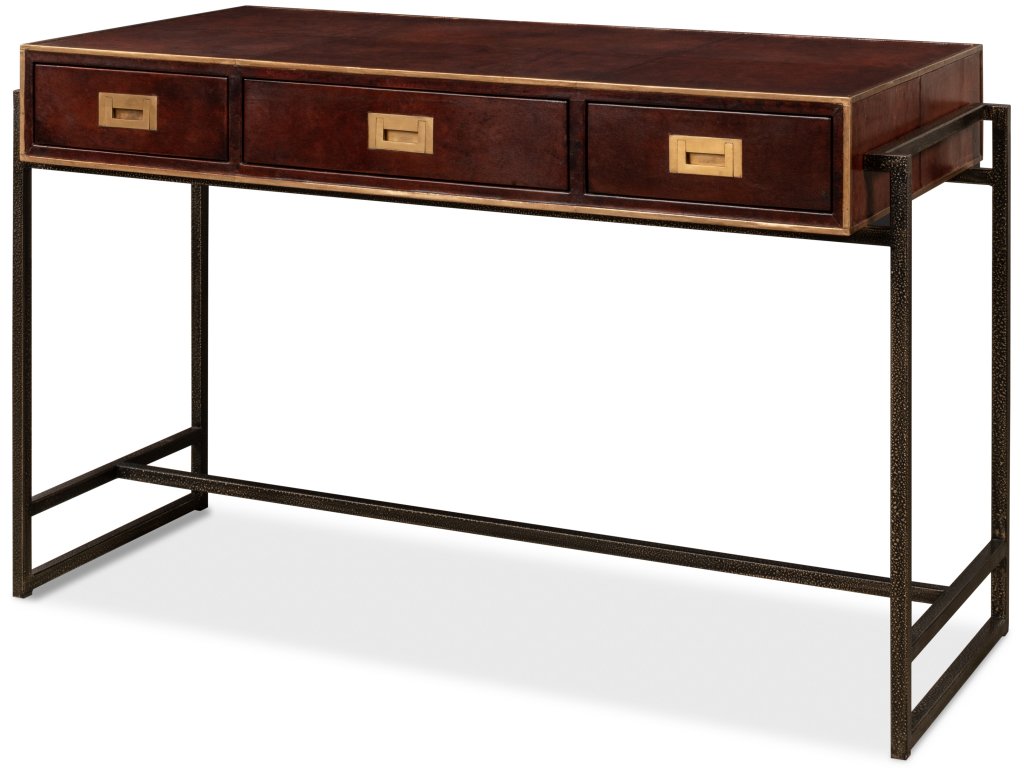 Old Brown Leather Desk - main image