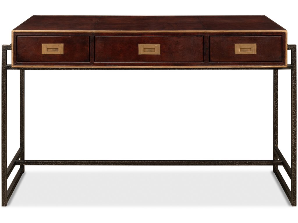 Old Brown Leather Desk - image 1