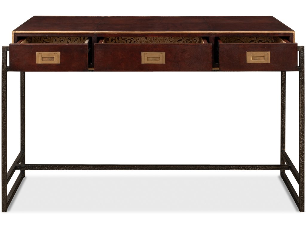 Old Brown Leather Desk - image 2