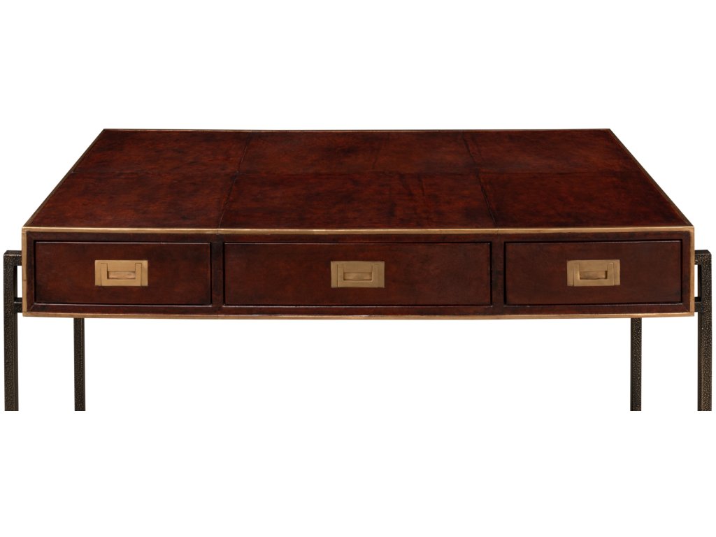 Old Brown Leather Desk - image 3