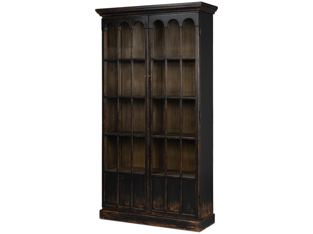 Edgar Allan Glass Bookcase Antique Black - main image