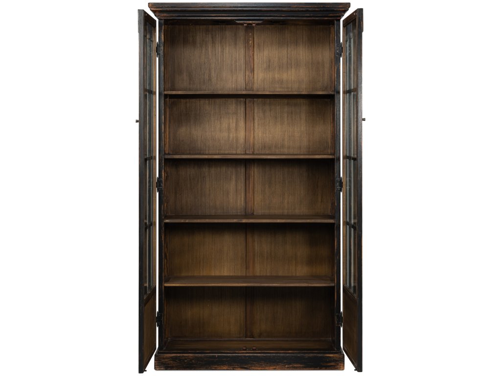 Edgar Allan Glass Bookcase Antique Black - image 3