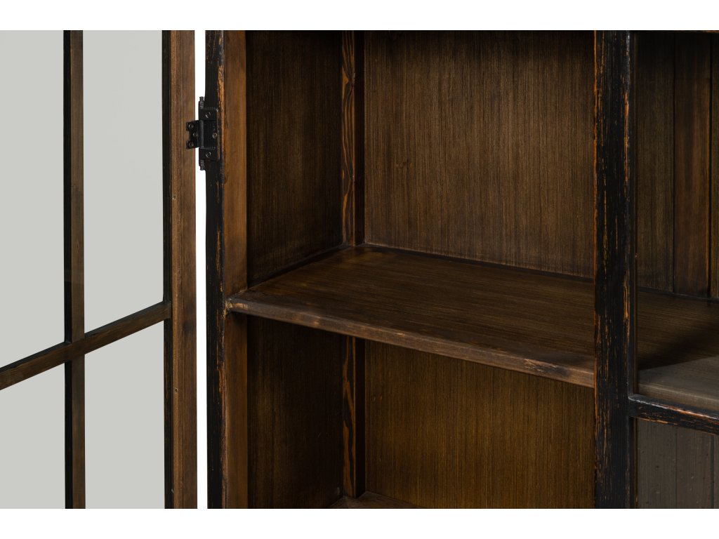 Edgar Allan Glass Bookcase Antique Black - image 4