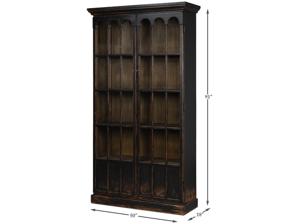 Edgar Allan Glass Bookcase Antique Black - image 1