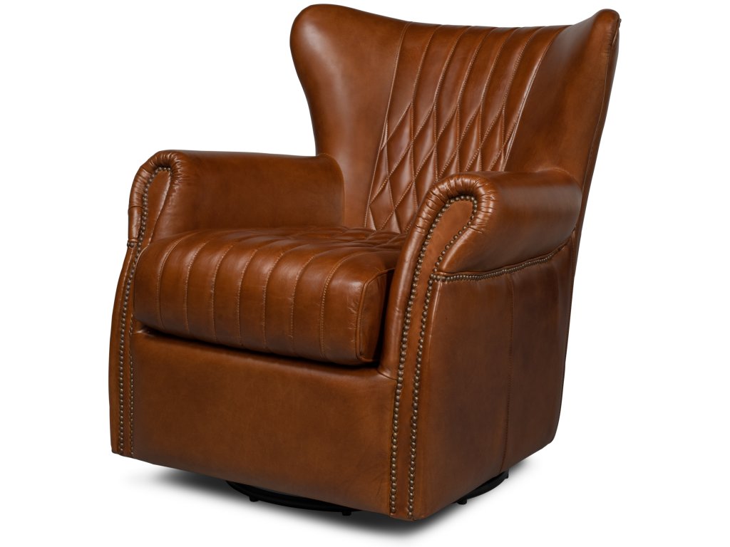 Bugatti Leather Swivel Chair - main image