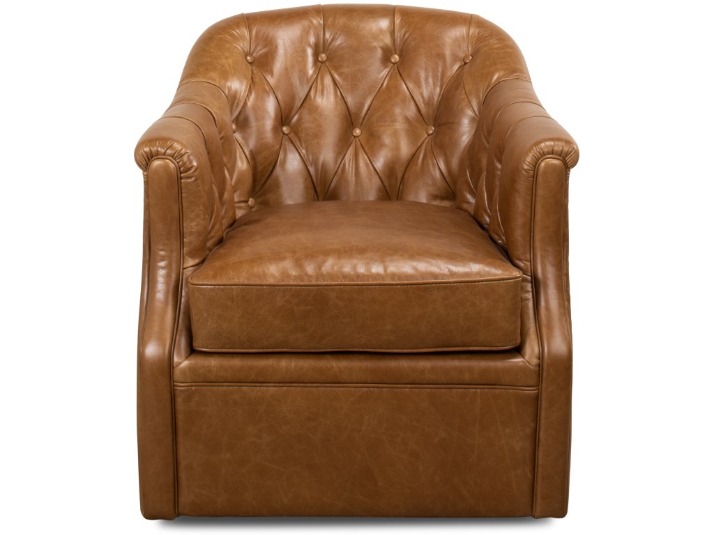 Coolidge Leather Swivel Chair Cuba Brn - image 1