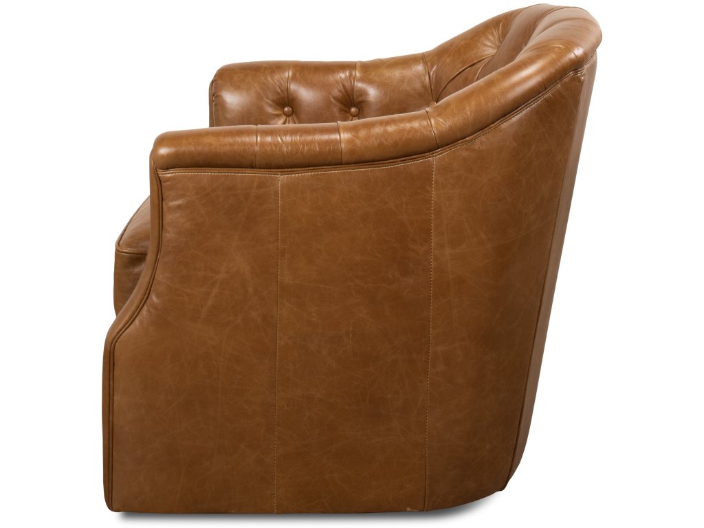 Coolidge Leather Swivel Chair Cuba Brn - image 2