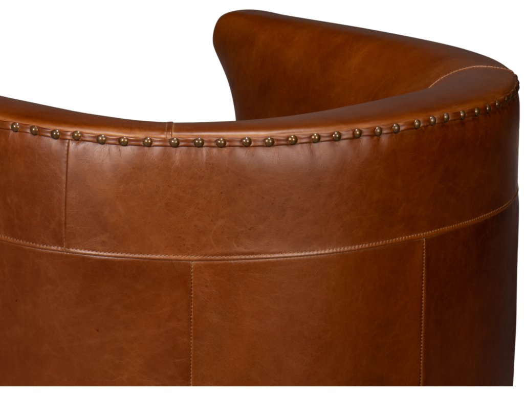 Spencer Distilled Leather Swivel Chair - image 9