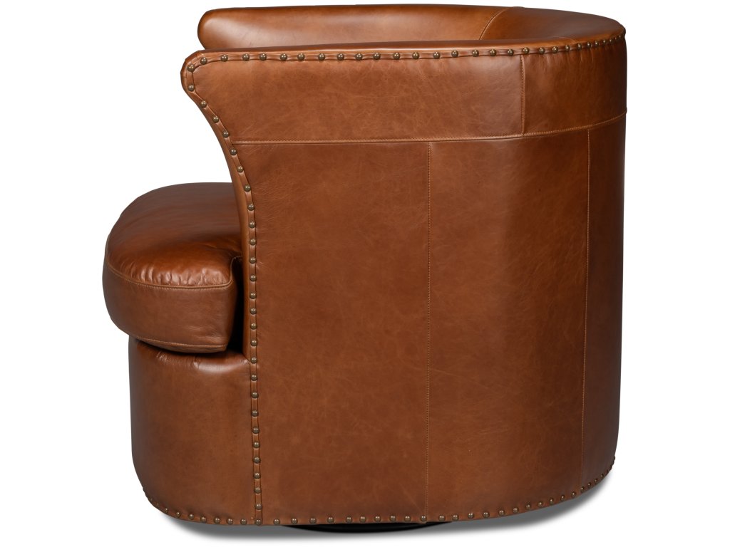 Spencer Distilled Leather Swivel Chair - image 3