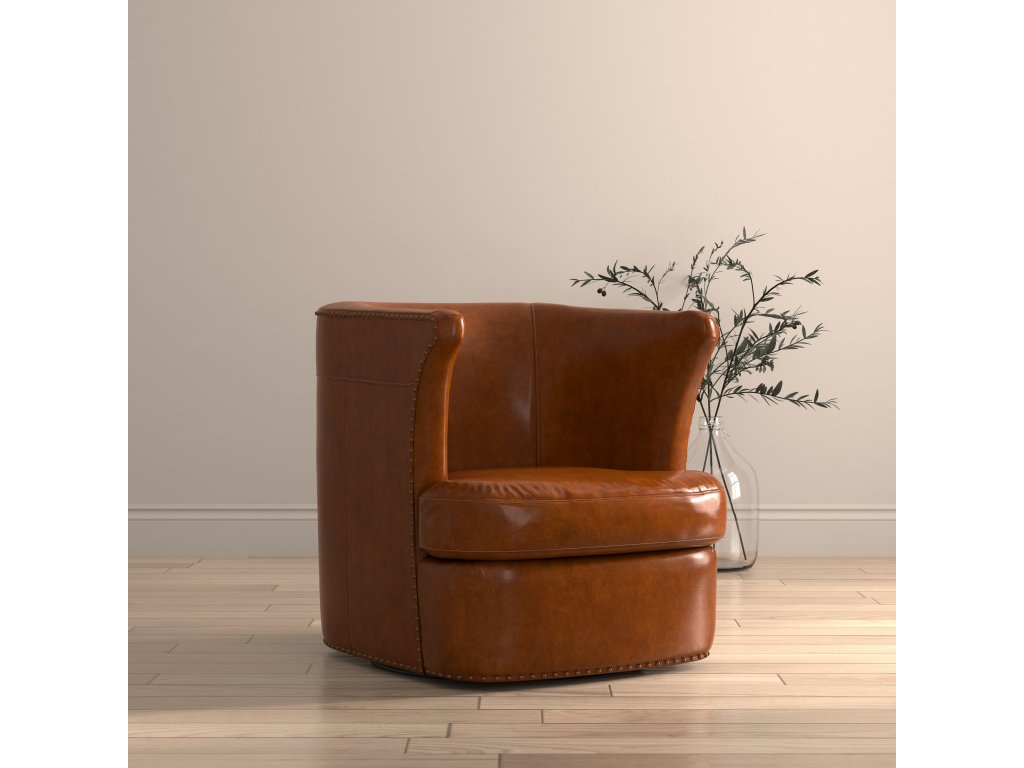 Spencer Distilled Leather Swivel Chair - image 7