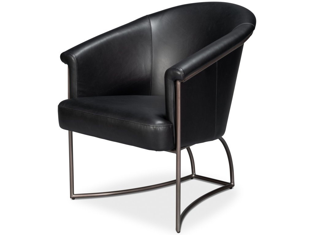 Nagel Distilled Leather Chair,Onyx Black - main image