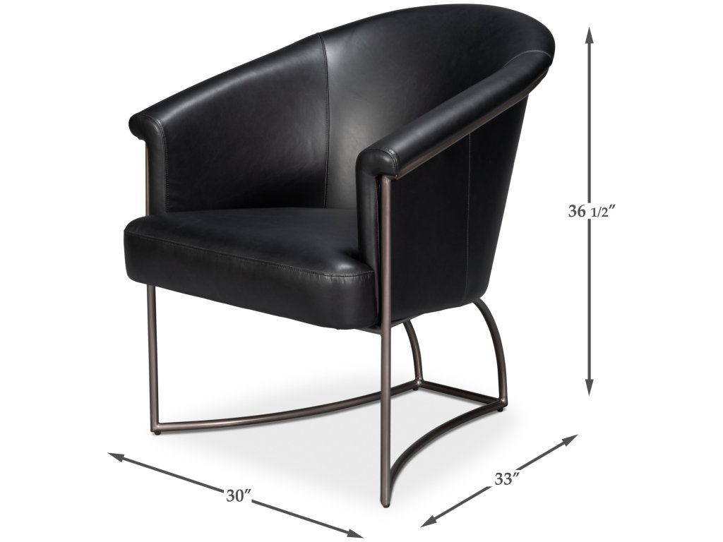 Nagel Distilled Leather Chair,Onyx Black - image 1