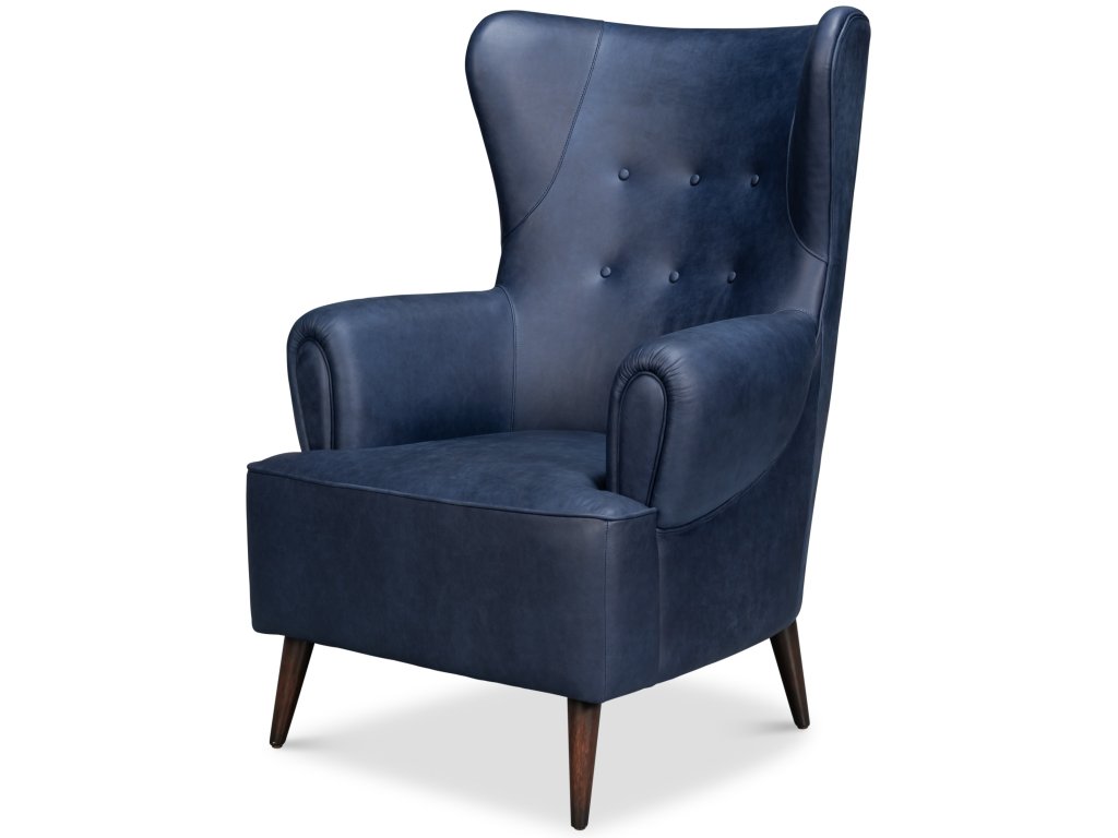 Hightower Distilled Leather Chair,Blue - main image