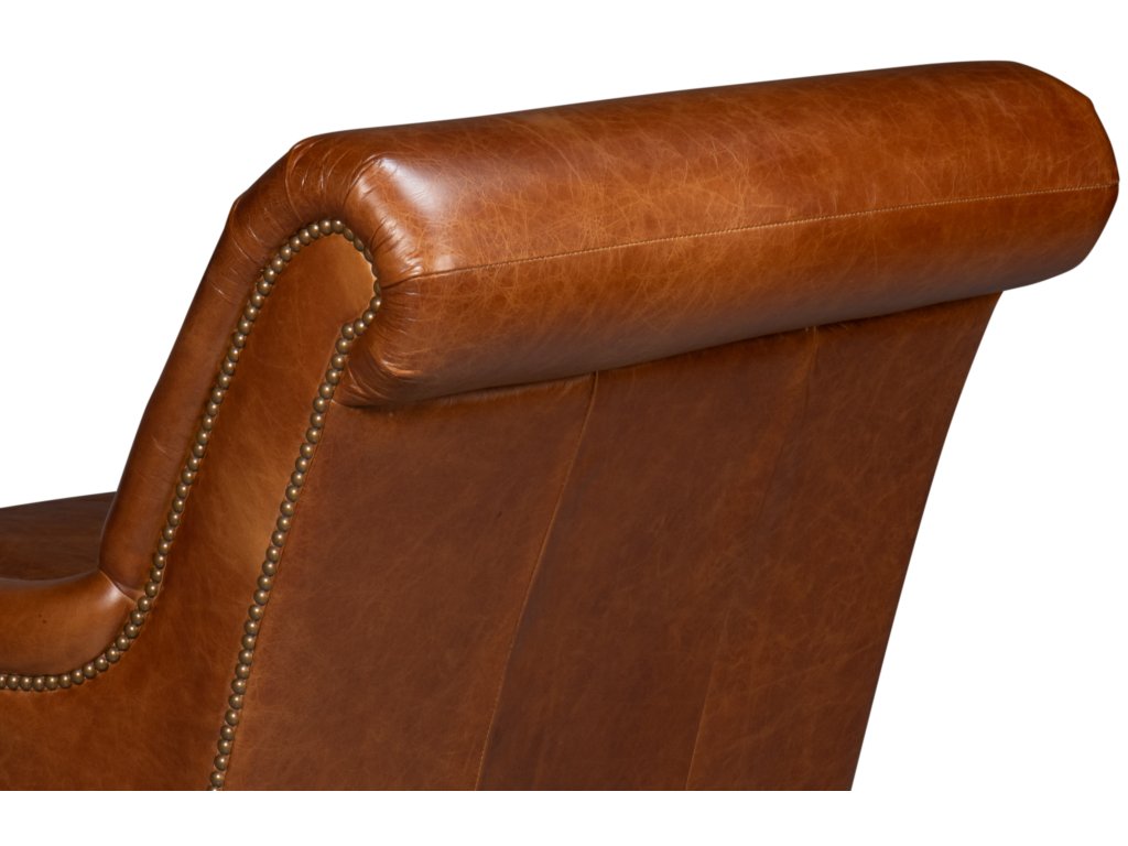 Gaston Distilled Leather Chair, Brown - image 9