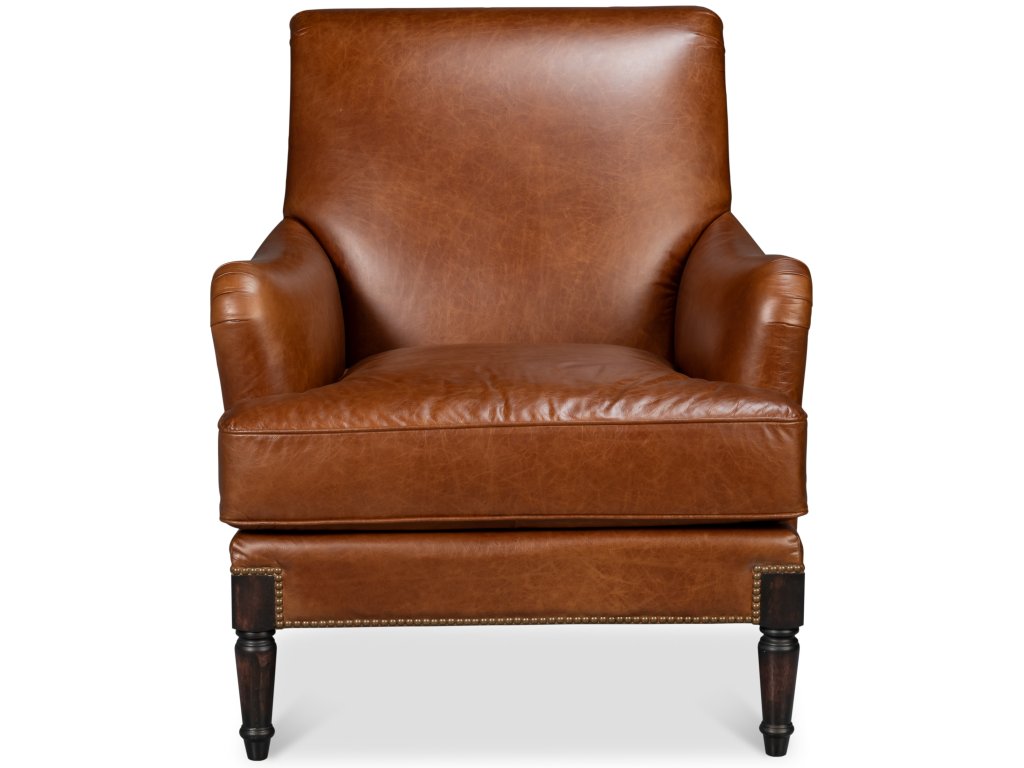Gaston Distilled Leather Chair, Brown - image 2