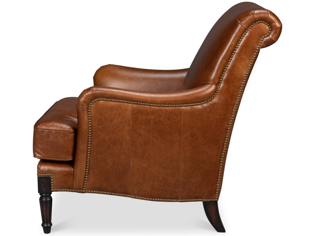 Gaston Distilled Leather Chair, Brown - image 3