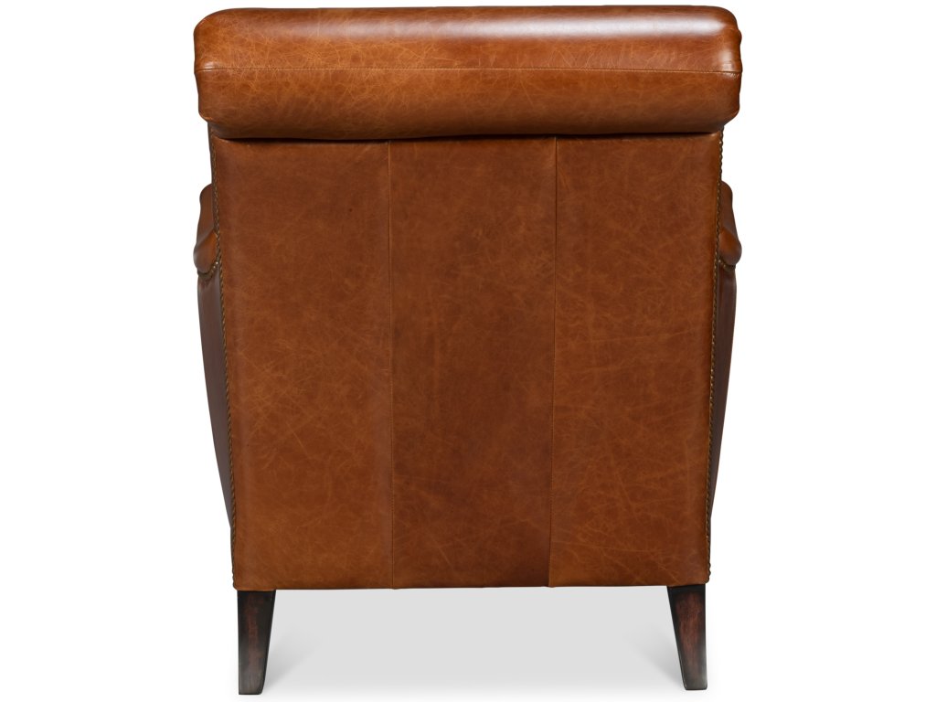 Gaston Distilled Leather Chair, Brown - image 4