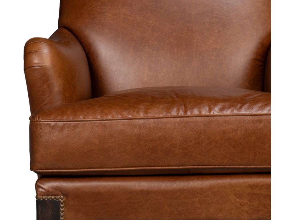 Gaston Distilled Leather Chair, Brown - image 6