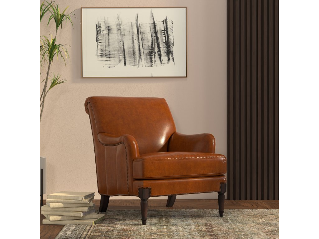 Gaston Distilled Leather Chair, Brown - image 8