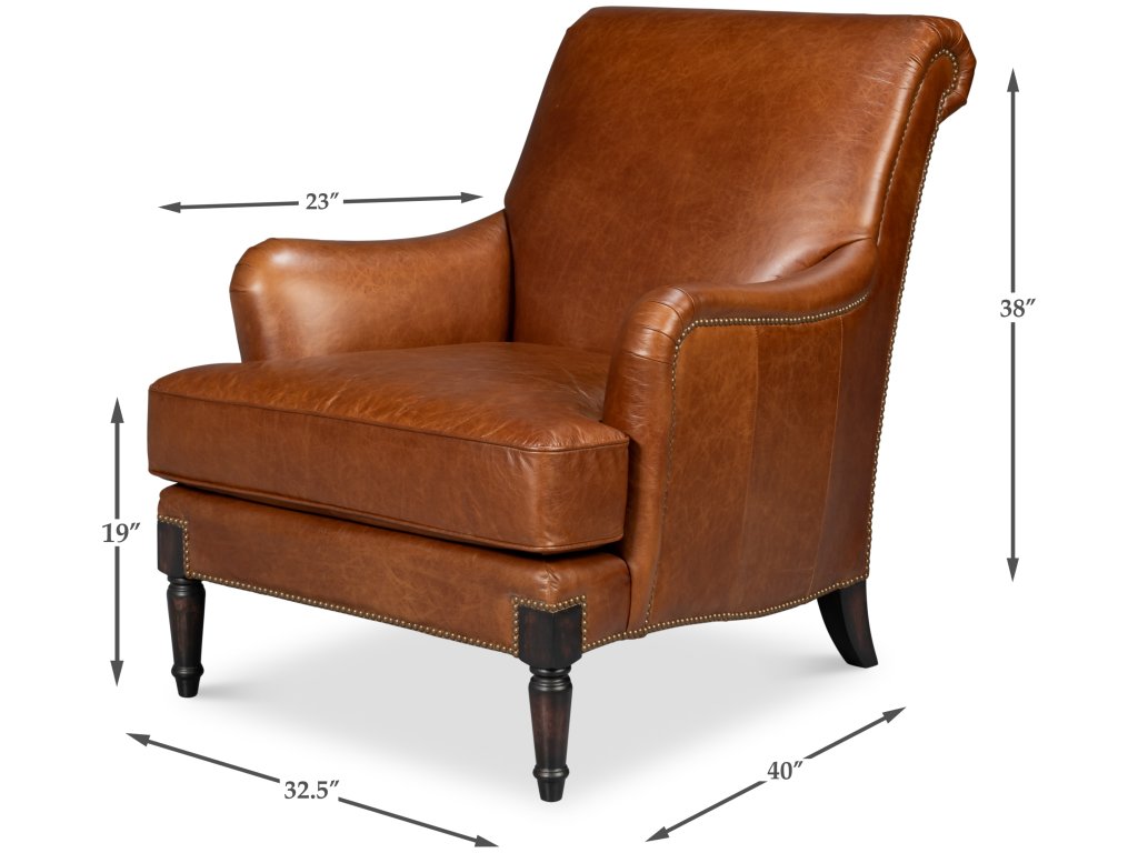 Gaston Distilled Leather Chair, Brown - image 1