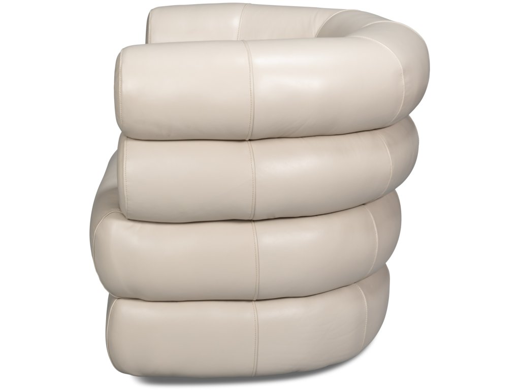 Rondo Leather Swivel Chair, White - image 3