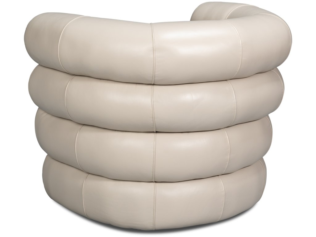 Rondo Leather Swivel Chair, White - image 5
