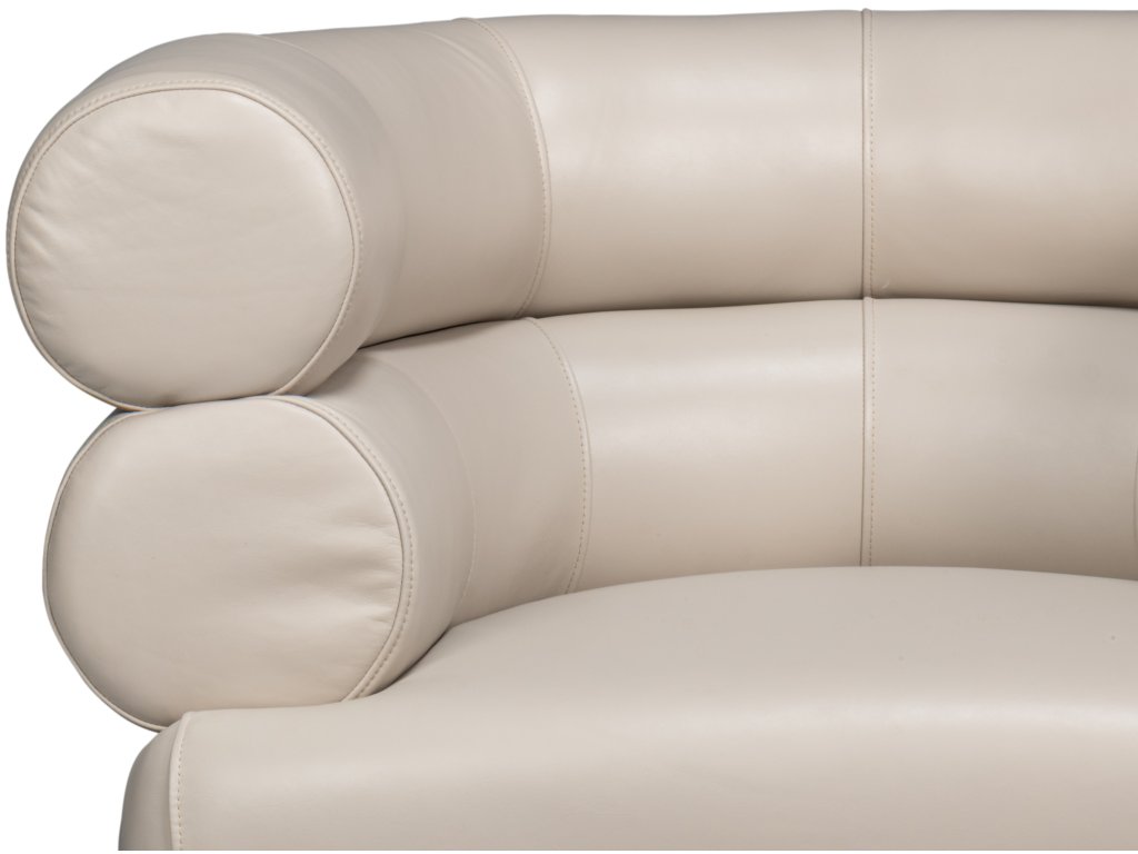Rondo Leather Swivel Chair, White - image 6
